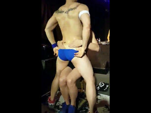 Chinese masculine Striptease in night club
