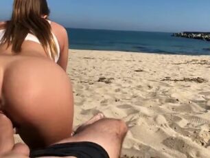 Warm summer bang-out on the beach with my wife! Romped in